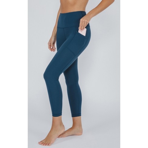 Yogalicious Nude Tech High Waist Side Pocket 7/8 Ankle Legging - Ocean Silk  - Medium