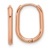 Chisel Stainless Steel Polished Rose IP-plated Elongated 2mm Hinged Hoop Earrings - 2 of 4