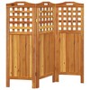 vidaXL 3-Panel Room Divider 47.8"x0.8"x45.3", Solid Acacia Wood - Foldable, Versatile Function, No Assembly Required, Brown, Farmhouse Style - 4 of 4