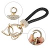 Unique Bargains Car Fob Key Chain Keychains Holder PU Leather 360 Degree Rotatable with D Shaped Ring Key Rings Set - 2 of 4