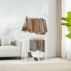 Double-Rod Freestanding Clothes Rack with Wheels Garment Rack with Dense Mesh Storage Shelf 110 lb Load Capacity for Hanging Clothes - 3 of 4
