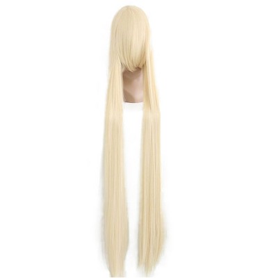 Unique Bargains Women's Wigs 51" Beige with Wig Cap