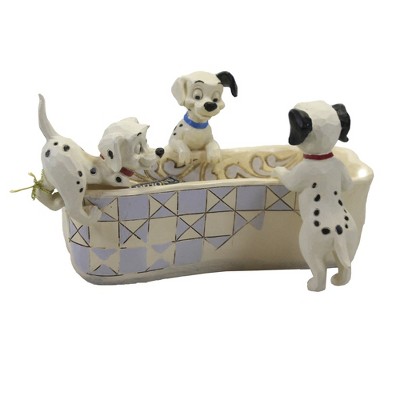 Jim Shore 3.5" Puppy Bowl Dalmatians Bone Trinket Box  -  Decorative Figurines