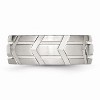 Black Bow Jewelry Stainless Steel Grooved 8mm Dual Finished Comfort Fit Band - 3 of 4