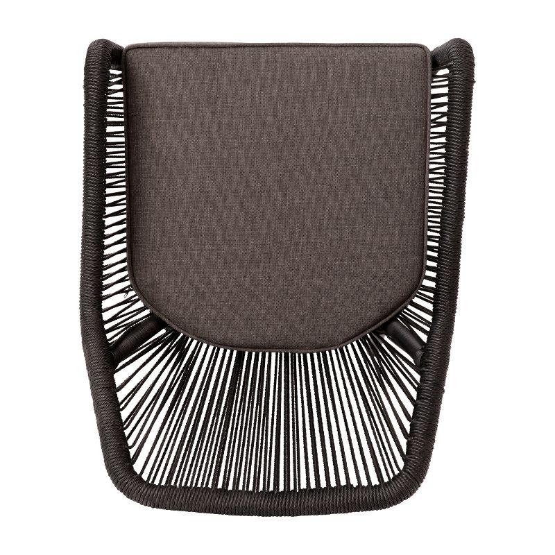 Merrick Lane Outdoor Furniture Sets 2 Piece All-Weather Woven Patio Chairs With Cushions, 4 of 18