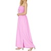 LA LEELA Women's House Daily Routine Evening Wear Solid Smocked Top Maxi Slit Dress Casual Strapless Tube Dresses for Women - 2 of 3
