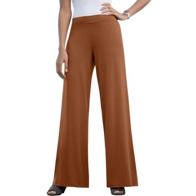Jessica London Women's Plus Size Stretch Knit Wide Leg Pant
