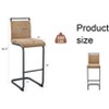 TOAOTBNBOB Tall Bar Stools with Comfortable Seat and Backrest, Modern Barstool Set of 2, Upholstered Bar Chairs for Bars and Dining Room, Brown - 3 of 4
