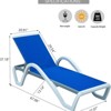 VisioGear Patio Chaise Lounge, Adjustable Pool Lounge Chairs with Arm for Outside, Lawn, Blue, 67.06"*45.07"*37.18" - 3 of 4