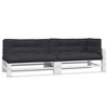 vidaXL Black Fabric Pallet Cushions Set - Soft and Durable Poly Fiber Filling, UV Resistant Polyester Cover for Patio and Indoor Seating - 3 of 4