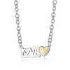 Guili Two-Tone LOVE Heart Bar Pendant Layering Necklace – Stylish Design Perfect for Layering and Showing Love in Every Detail, Ideal for Any Occasion - 2 of 2