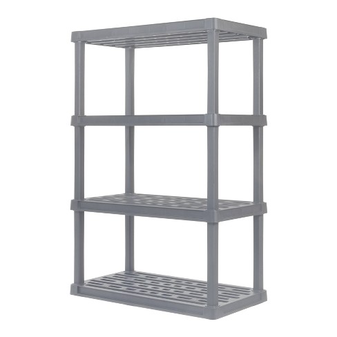 4-Tier Heavy-Duty 20x 48 Interlocking Plastic Shelving - HART Tools