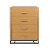 4 Drawer Cabinet, Dresser For Bedroom With 4 Drawers, Iron Base, Silver Handle, Wood Closet Dresser, Buffet Cabinet Maple - image 2 of 4