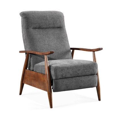 Soren Charcoal and Chestnut Mid-Century Modern Recliner