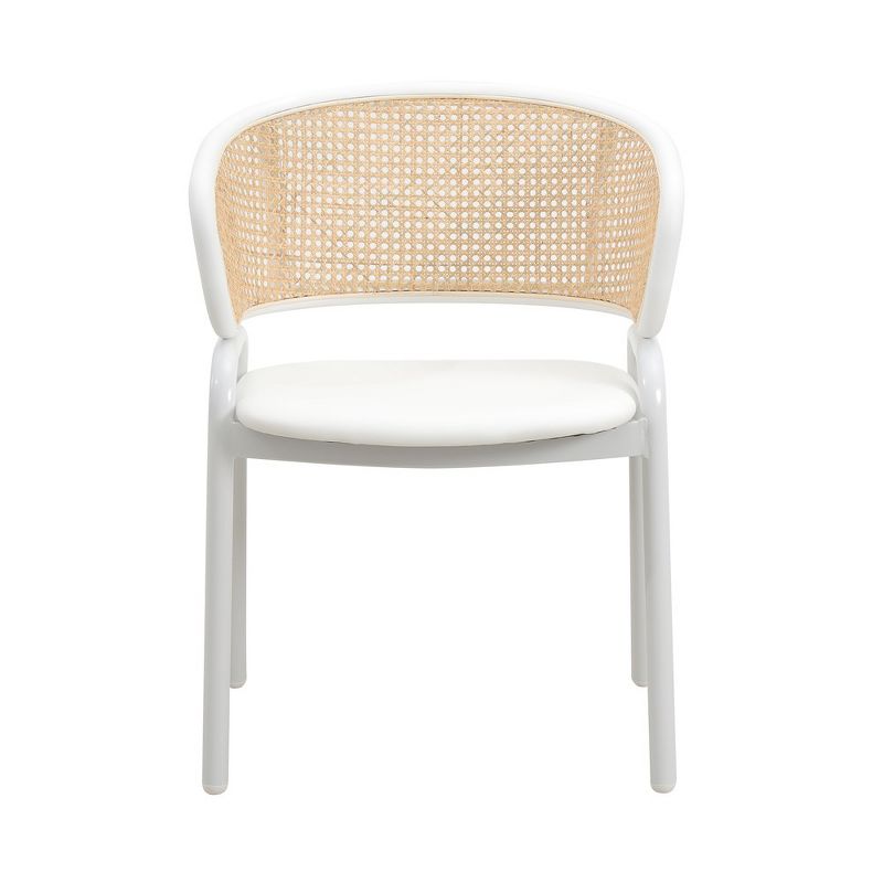 Leisuremod Ervilla Modern Dining Chair with White Frame, 2 of 14