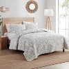 VCNY Tufted Boho Abstract Floral Reversible Quilt Set Gray - image 2 of 4