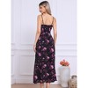 INSPIRE CHIC Women's Floral Print Pleated Back V Neck Split Elegant Maxi Sundresses - 4 of 4
