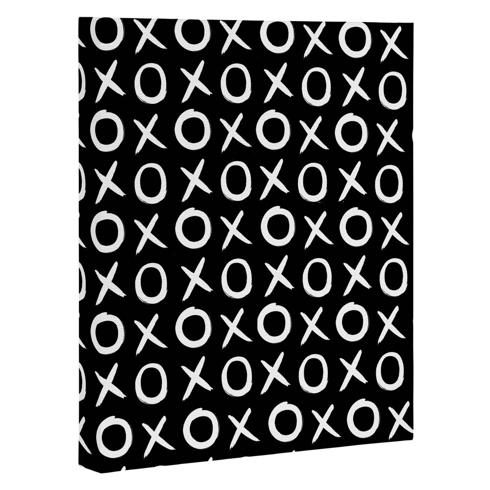 16" x 20" Amy Sia Love XO Unframed Wall Canvas Art Black - Deny Designs