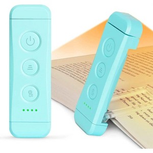 Link Clip On LED Book Light For Reading In Bed Flexible Head Portable Rechargeable Multiple Lighting Colors Brightness For Adults Kids Turquoise