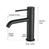 Grungis Single Hole Bathroom Sink Faucet,Stainless Steel Single Handle Bathroom Faucets for Home Sinks - 3 of 4