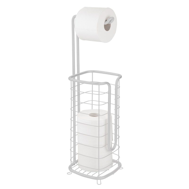 mDesign Steel Freestanding Toilet Paper Holder Stand and Dispenser, 1 of 6