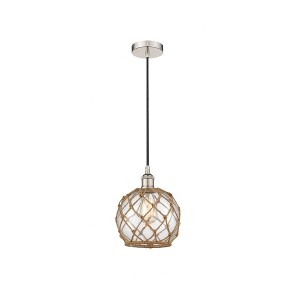 Farmhouse Rope - 1 Light Cord Hung Mini Pendant In Industrial Style-10.75 Inches Tall and 8 Inches Wide - 1 of 1