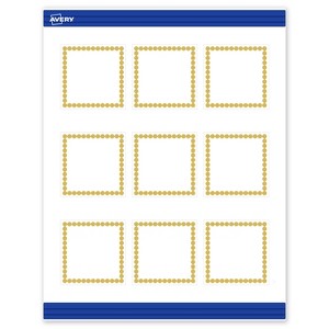 Avery Printable Square Cards, Gold Beads, 2.5" x 2.5", Matte White Square Cards, Laser/Inkjet, 90ct, Great for Business Cards - 1 of 4