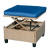 CAVINAS 4 Piece UV-Proof Resin Wicker Patio Outdoor Seating Sets, with Retractable Canopy, Cushions and Lifting Table, Blue - 4 of 4
