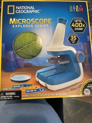  NATIONAL GEOGRAPHIC Microscopio para niños - Kit de ciencia con  un microscopio para niños fácil de usar, zoom de hasta 400x, toboganes en  blanco y preparados, especímenes de roca y minerales
