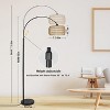VYNXARIA Arc Floor Lamps for Living Room with 3 Color Temperatures, Black Standing Lamp with Remote, Over Couch Arched Reading Light,Brown+Black - 3 of 4