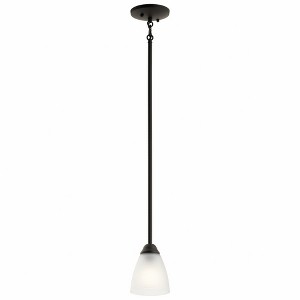 Jolie 12.5" 1 Light Mini Pendant with Satin Etched Glass in Brushed Nickel - 1 of 1