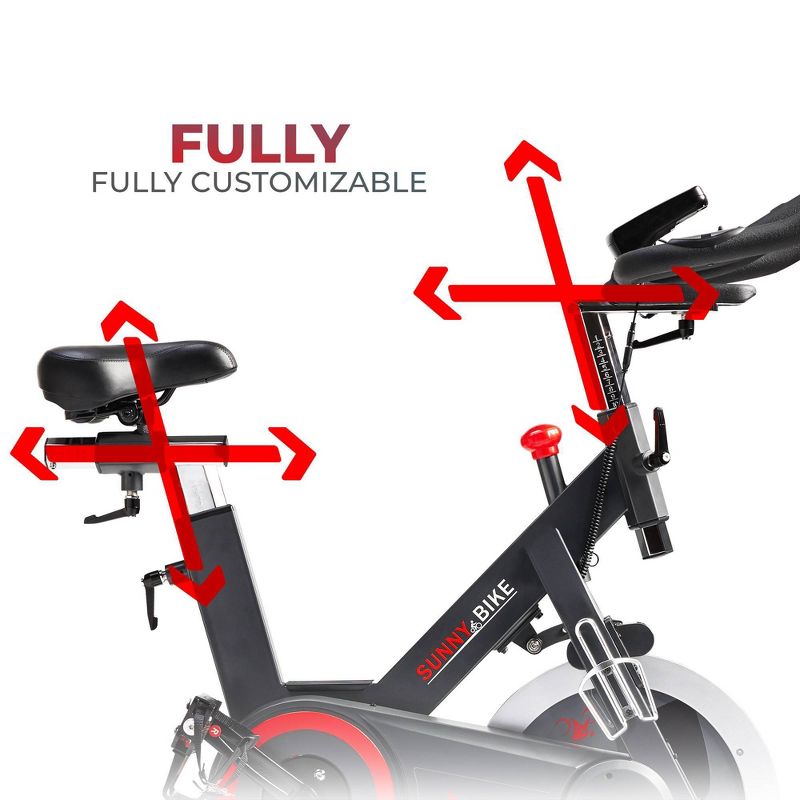 Sunny Health &#38; Fitness Premium Indoor Cycling Smart Stationary Bike with Exclusive SunnyFit App - Black, 6 of 11