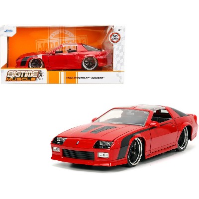1985 Chevrolet Camaro Red with Black Stripes "Bigtime Muscle" Series 1/24 Diecast Model Car by Jada