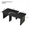 Vynxaria Detachable Rectangle Wood Coffee Table in Black - L Shape for Dining & Garden - 2 of 2