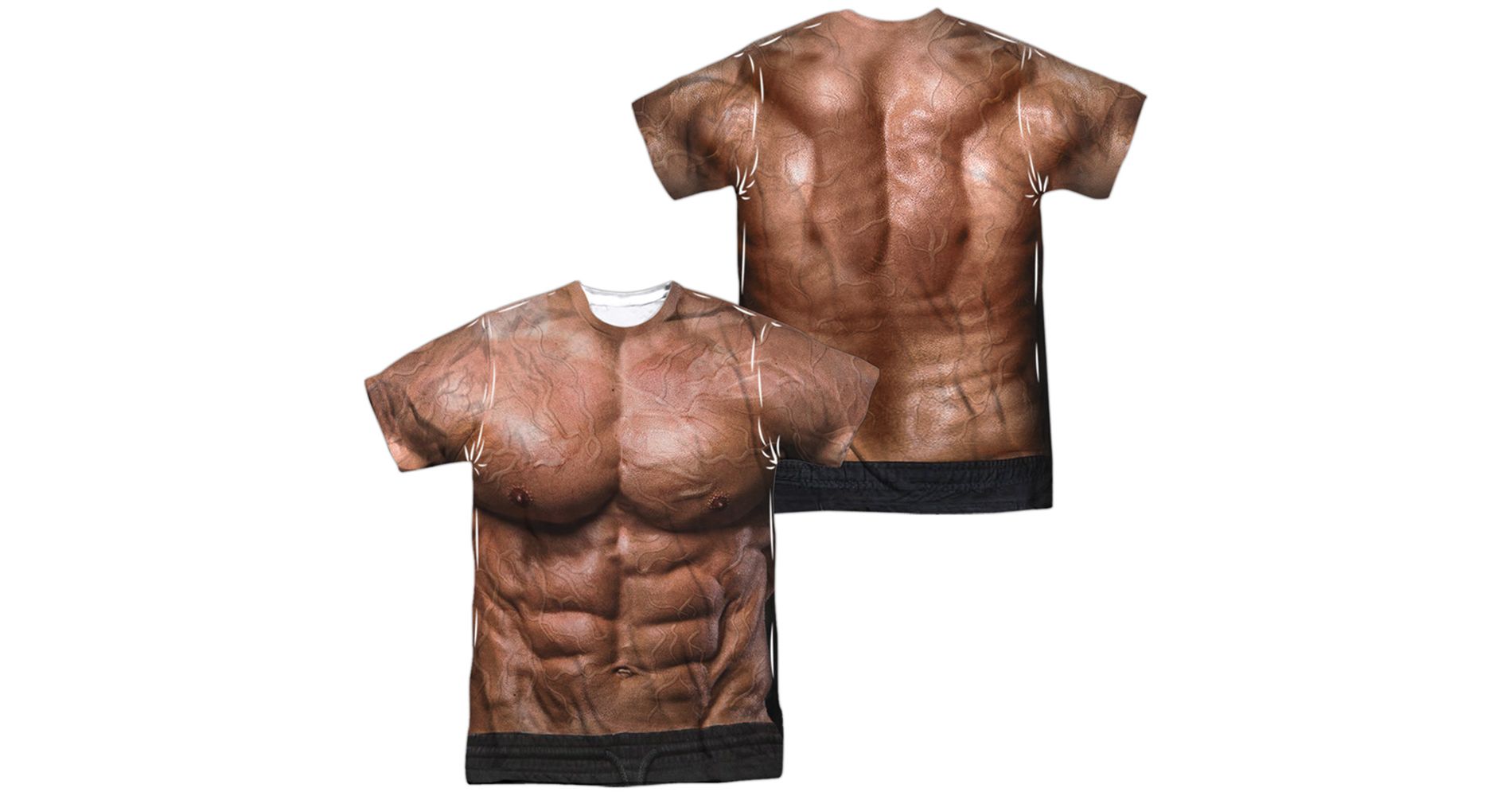 Men's Muscle Costume (Front Back Print) Short Sleeve Costume T-Shirt