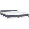 Bed Frame With Headboard Dark Grey Velvet California King Modern - 2 of 4