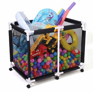 Yescom Extra Large Mesh Pool Storage Bin 214 Gallon Noodles Holder Toys Organizer 6 Wheels Rolling Cart - 1 of 4