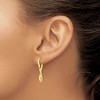 Black Bow Jewelry 1.8mm Twisted Oval Hoop Earrings in 10k Yellow Gold, 26mm (1 Inch) - 3 of 4