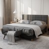 Modern Full Size Platform Bed Frame, Linen Upholstered Bed Frame with Adjustable Height Headboard and Strong Wooden Slats, No Box Spring Needed - 4 of 4