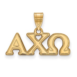Black Bow Jewelry 14k Yellow Gold Plated Sterling Silver Alpha Chi Omega Greek Life Medium Pendant - 1 of 3
