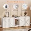 GustoWave Cat Litter Box Enclosure, Hidden Litter Box Furniture for 2 Cats, Wooden Side End Table, TV Stand (55''W 2 Room) - 4 of 4