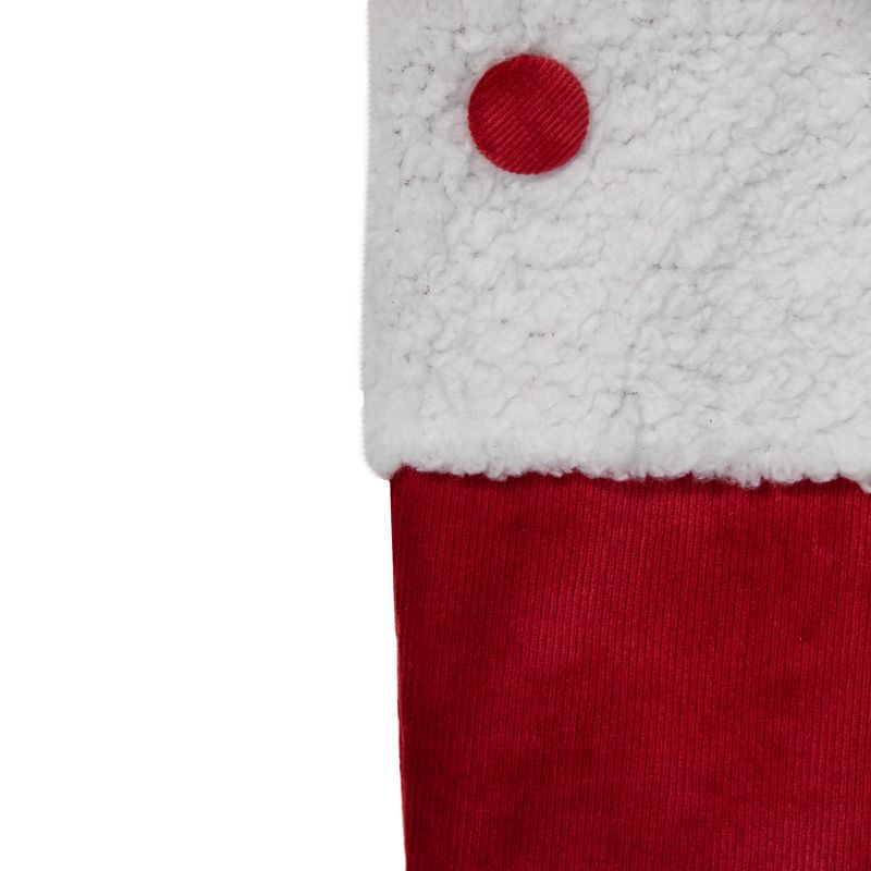 Northlight 20.5-Inch Red and White Velvet Christmas Stocking With Faux Fur, 2 of 5