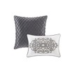 Gracie Mills Tommie 12-Piece Damask Comforter Set with Cotton Bed Sheets - 2 of 3