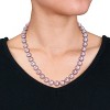 EVERLY JEWELRY | Sterling Silver 9 -10mm Purple Freshwater Cultured Pearl Necklace, 18-inch - 3 of 4