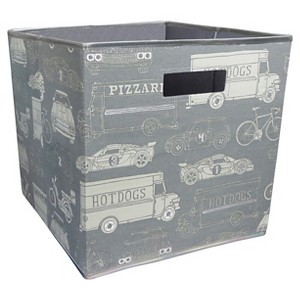 Fabric Cube Toy Storage Bin Transportation - Pillowfort , Gray/Beige