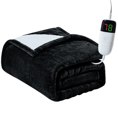 Inhand Heated Blanket Electric Heating Blanket Auto-Off 10 Heat Level Over-Heat Protection Flannel ETL Certified