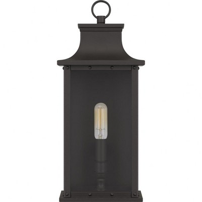 Abernathy 15.5" Bronze Outdoor Wall Lantern with Clear Glass