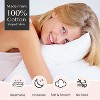 Faunna 600TC 100% Cotton Pillow Protectors, Body (20x54"), 2 Pack, Oeko-TEX, Silent Zipper, Hotel-Grade, White - 3 of 4