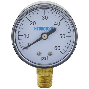 Swimline 60PSI  HydroTools Bottom Mount Pressure Gauge Swimming Pool Filter and Pump Accessory 2.75" - Black/White - 1 of 4