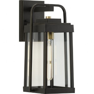 Progress Lighting Walcott 1-Light Outdoor Wall Lantern in Antique Bronze with Clear Glass Panels - 1 of 3